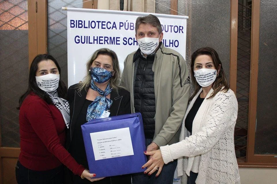 Projeto “Máscaras para Todos”, promovido pela Biblioteca Pública de Carazinho, entrega 1080 máscaras