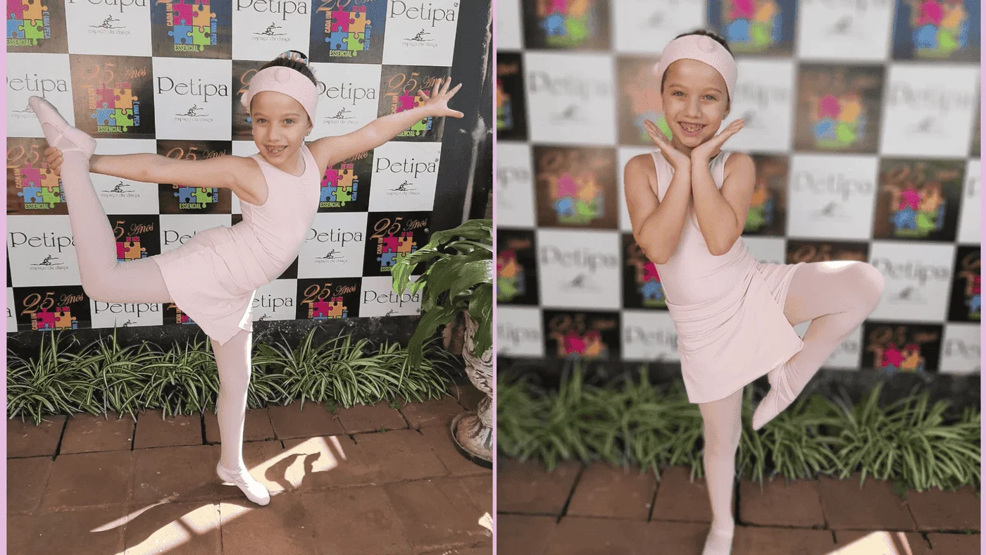 Maria Antônia é destaque do mês de maio na aula de ballet