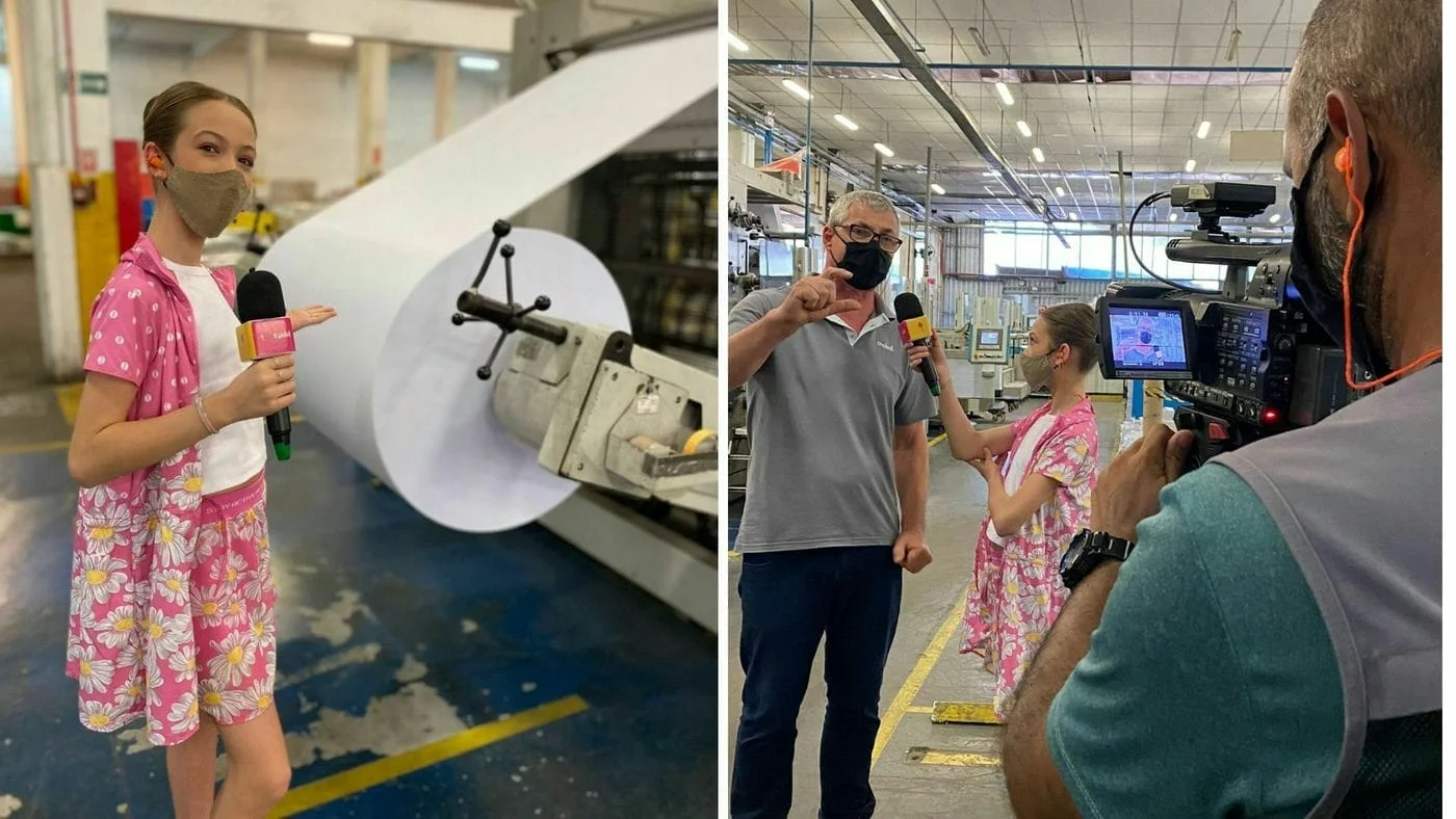 Como é feito um caderno? Em novo episódio do Ser Criança, Maria Gabi visitou a Credeal, em Serafina Corrêa, para descobrir!